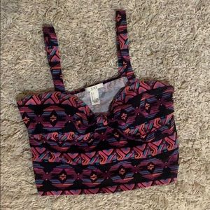 Neon colored designed crop top